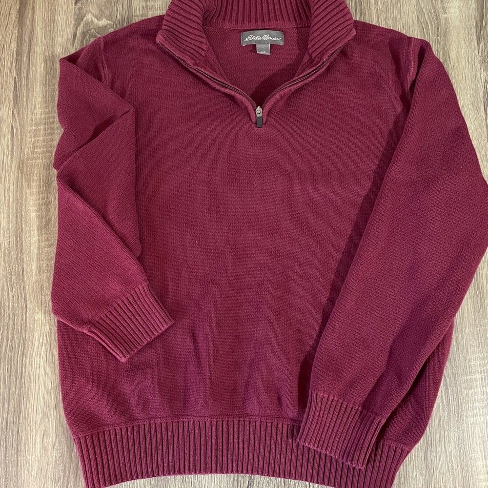 Eddie Bauer size large red pullover sweater